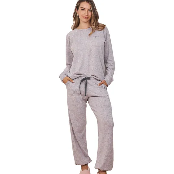Pijama Jaia 24036 Cleo Remera Manga Larga Pantalón Babucha