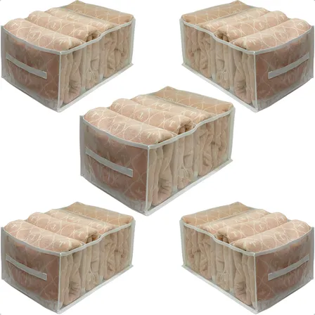 Kit 5 Colmeia Organizador Plus Gg Toalha Closet 32x45x22 Cm Cor Branco