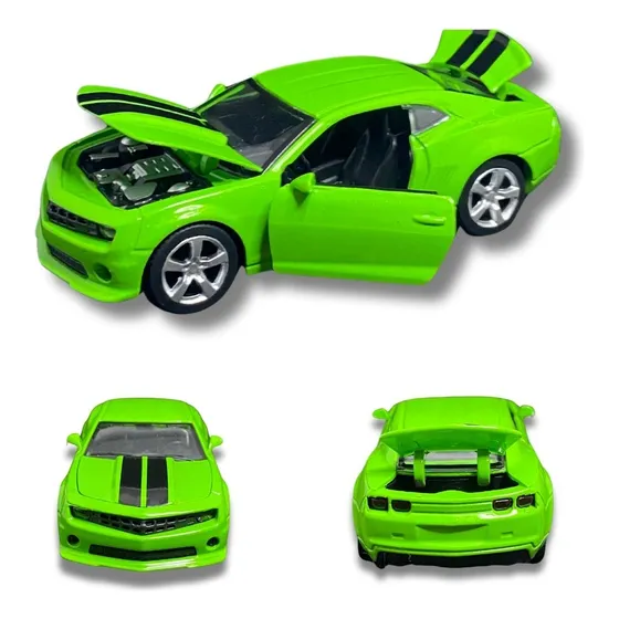 Miniatura Camaro Carrinho De Ferro Com Fricção Abre Portas