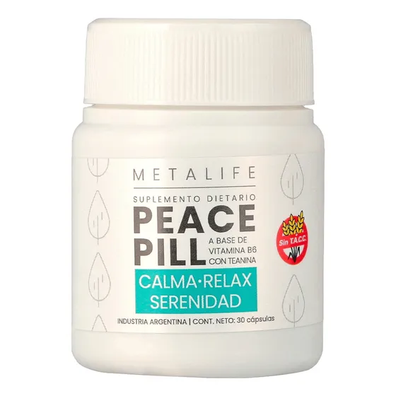 Suplemento Peace Pill 30 Cap Magnesio Bisglicinato L Teanina Sabor Sin sabor