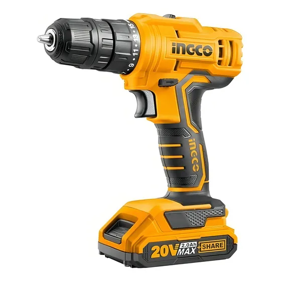 Taladro Inalámbrico 20v Ingco Atornillador Con Batería Y Car Color Naranja