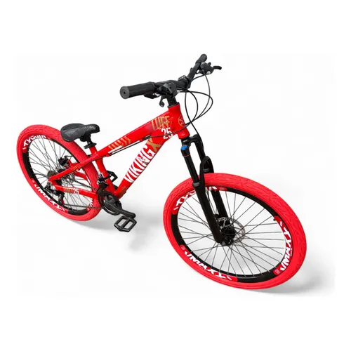 Bike 26 Vikingx Tuff 21v Hidrau Freeride Vmaxx Shimano Flame Cor
