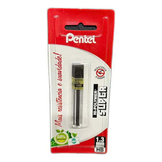 Grafite Pentel Hi-polymer Super 1.3 Mm Hb (tradicional)