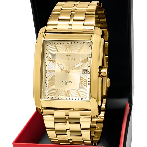 Relógio Masculino Technos Executive Dourado 1 Ano