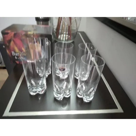 Juego De 6 Vasos De Cristal Bohemia