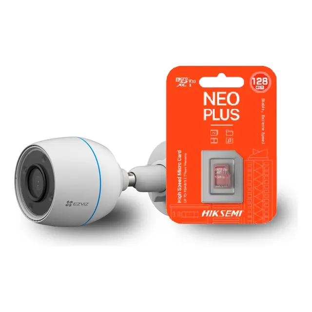 Ezviz H3c 2mp Cámara De Seguridad Wifi Ext + Micro Sd 128gb