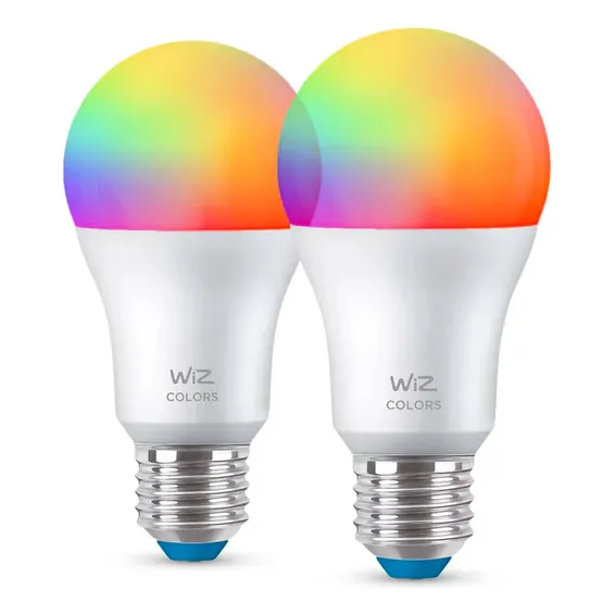 Wiz Pack 2 Focos Led Inteligente Wifi Color Rgb A60 E27 8w