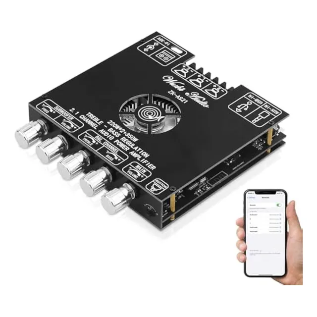 Zk-as21 - Amplificador De Audio Bluetooth 5.1, 2.1