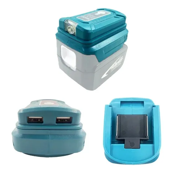 Adaptador Usb Baterías 18v-21v Con Usb+led Luz