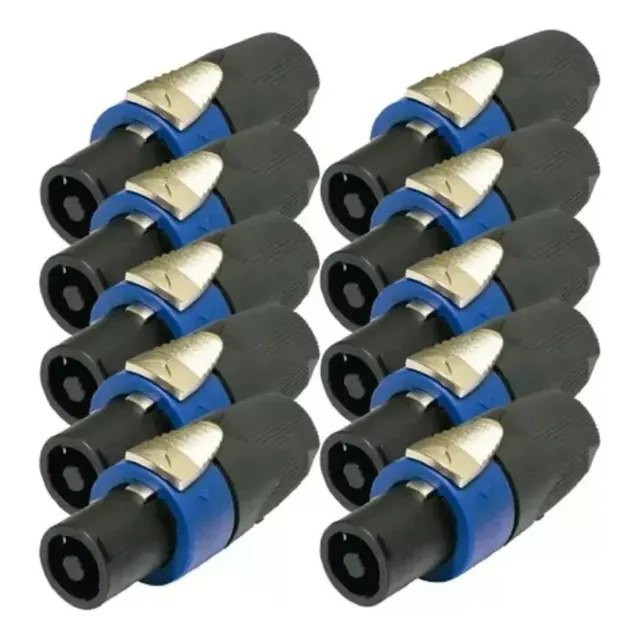 10 Plug Macho Compatible Con Speakon Neutrik Exclente Caldad