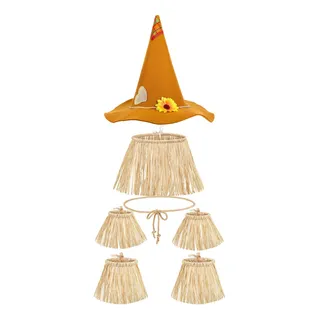 Set De 7 Disfraces De Espantapájaros Incluye Kit De Paja De Rafia Para Espantapájaros Sombrero De Espantapájaros Para Halloween Accesorio Para Fiesta Set De 7 Disfraces De Espantapájaros Incluye Kit De Paja De Rafia Para Espantapájaros Sombrero De Espantapájaros Para Halloween Accesorio Para Fiesta
