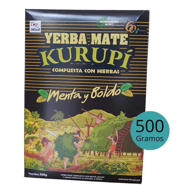 Yerba Mate Kurupí Paraguaya Menta Y Boldo 500g
