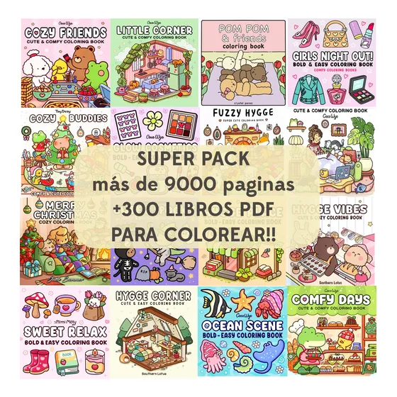 Kit Para Imprimir Pdf +200 Libros Colorear | Bobbie Kawaii
