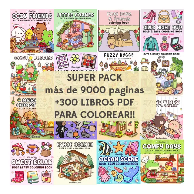 Kit Para Imprimir Pdf +200 Libros Colorear | Bobbie Kawaii