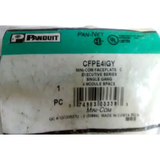 Placa Frontal Panduit Cfpe4igy (color Gris) Mini-com Facepla