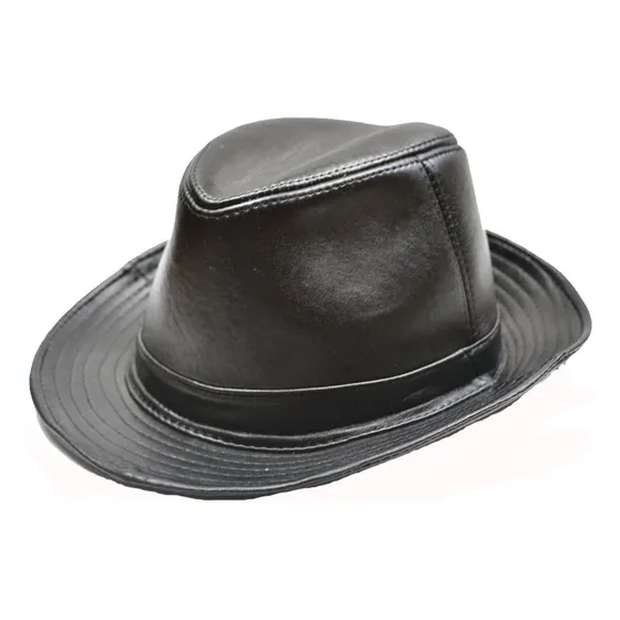 Yosang Sombrero Fedora Porkpie De Cuero Genuino Para Hombre 