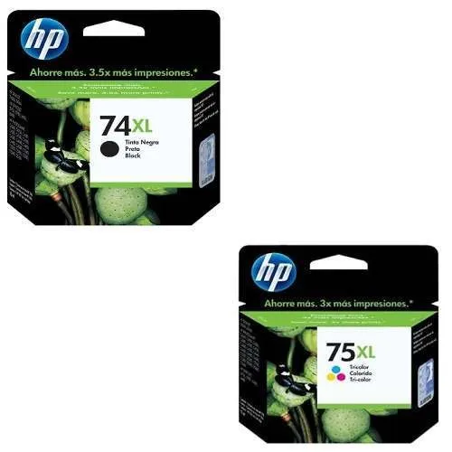 Cartucho de tinta HP 74XL Negro + 75XL Tricolor