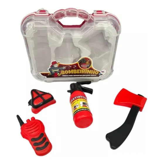 Maleta Infantil Bombeirinho Bombeiro Com 4 Peças - Paki Toys