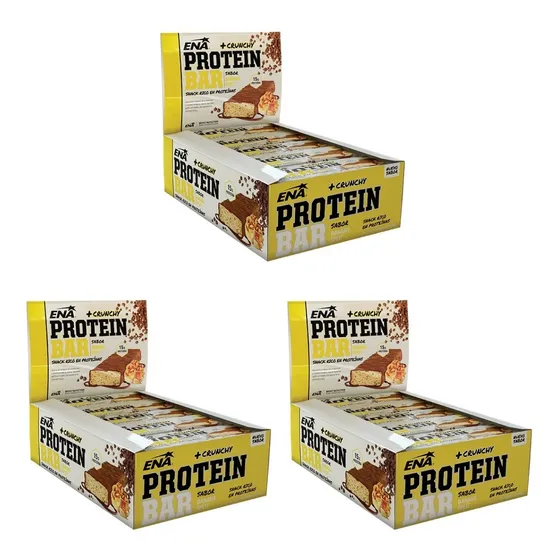 3 Cajas Ena Protein Bar X16u  Proteina. Barritas