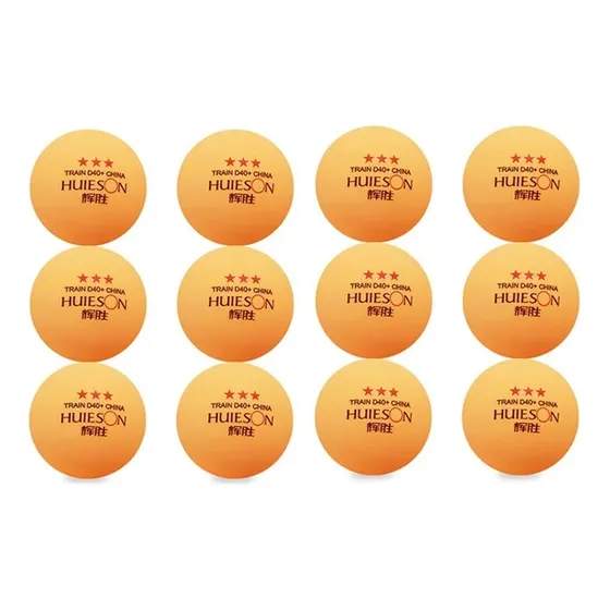 Pack 12 Pelotas Ping Pong 3 Estrellas Hueison 40mm Color Naranja