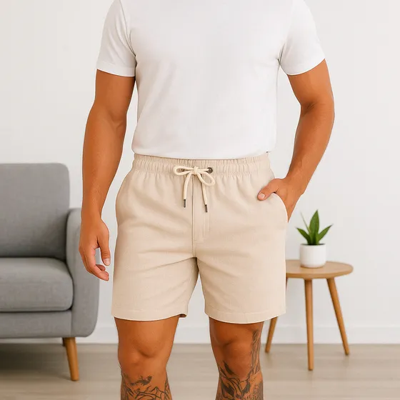 Short Linho Bermuda Masculina Mauricinho Casual Social Curta