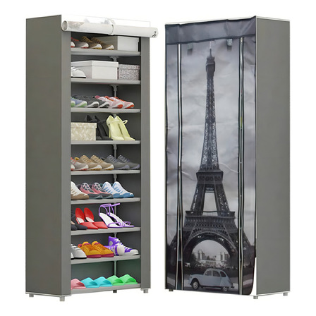 Zapatera Organizador 9 Niveles 27 Pares Torre Eiffel Paris Gris Zapatera Organizador 9 Niveles 27 Pares Torre Eiffel Paris Gris