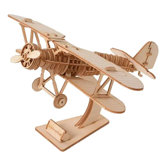 Regalo Armable 3d Avion En Madera Para Armar Rompecabezas