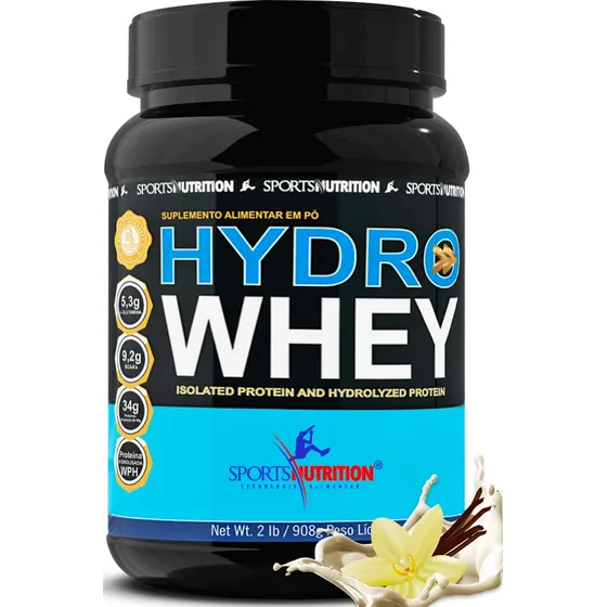 Whey Hidrolisado Hydro Whey - Fórmula Avançada com 34g De Proteína Por Dose - 908g Sabor Baunilha
