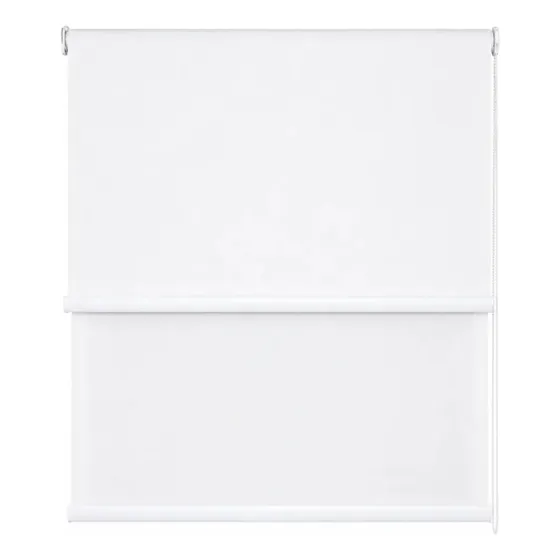 Cortina Roller Blackout 2 Paño 150x240 Doble Con Visillo Blanco Sin Cenefa Guiza