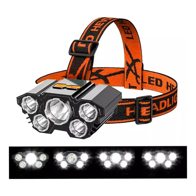 Linterna De Cabeza 5 Led Recargable 