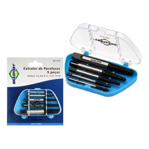 Chave Extrator Tira Parafuso Espanado Quebrado 3 A 18mm 5pcs