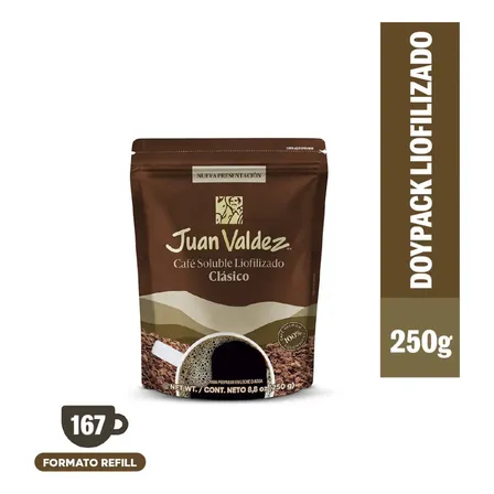 Café Liofilizado Juan Valdez Tradicional Doypack 250 G
