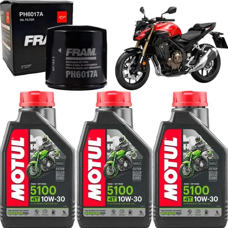 3 Oleo Motul 5100 10w30 Filtro Fram Honda Cb500f Cb 500 F