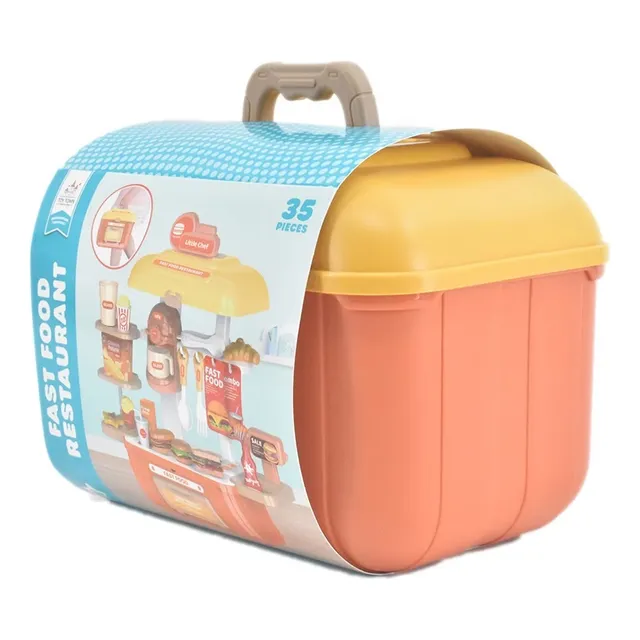 Set Utensilios Fast Food Toy Town 30 Piezas Color Naranja