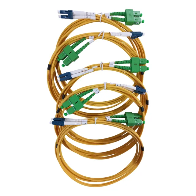 5 Jumper De Fibra Óptica Monomodo Lc/upc-sc/apc Duplex 2m