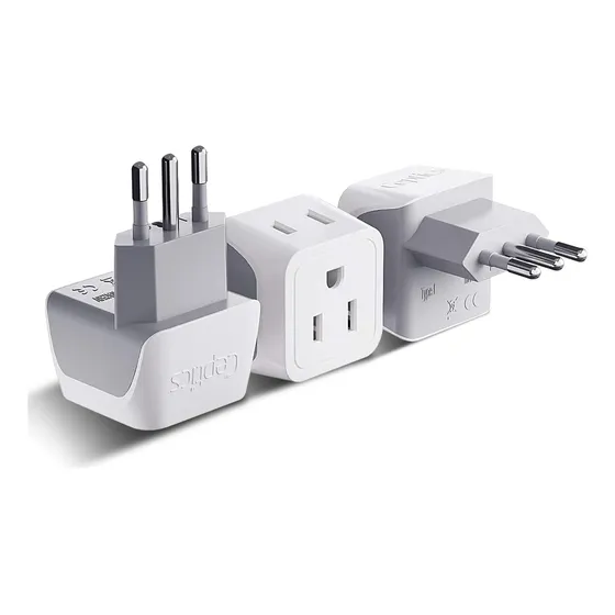 Adaptador De Enchufe De Viaje Ceptics Italia, Chile, Tipo L,