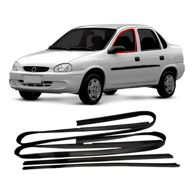 Borracha Canaleta Vidro Porta Corsa 4pt Classic Dianteira