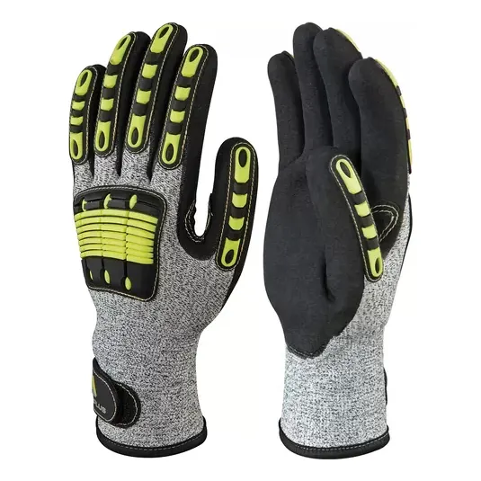 Guante Anti Impacto Anticorte Abrasión Seguridad Deltaplus Amarillo-gris.negro