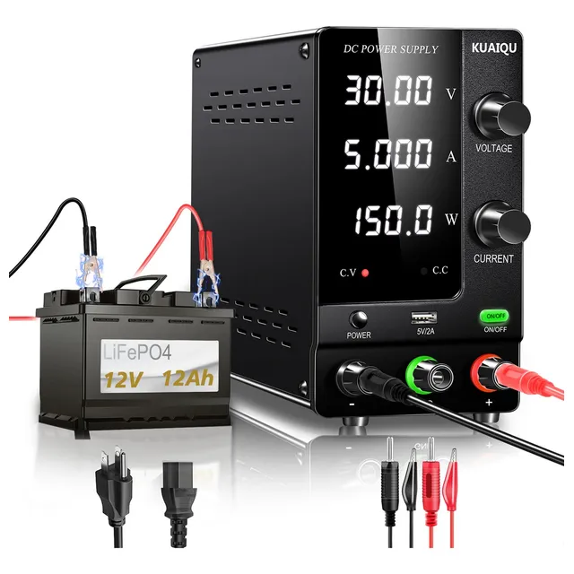 NICE-POWER SPPS-C305 30v 5a 150W Fuente De Alimentación Regulable Laboratorio Interfaz USB de 5V/2A , Ajuste del codificador