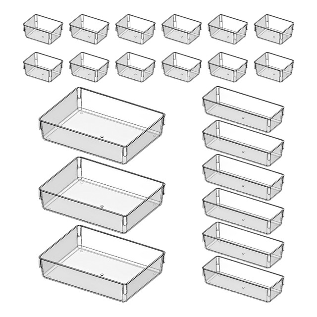 Kit 21 Organizador Multiuso Modular Gavetas Acrílico Cristal Kit 21 Organizador Multiuso Modular Gavetas Acrílico Cristal