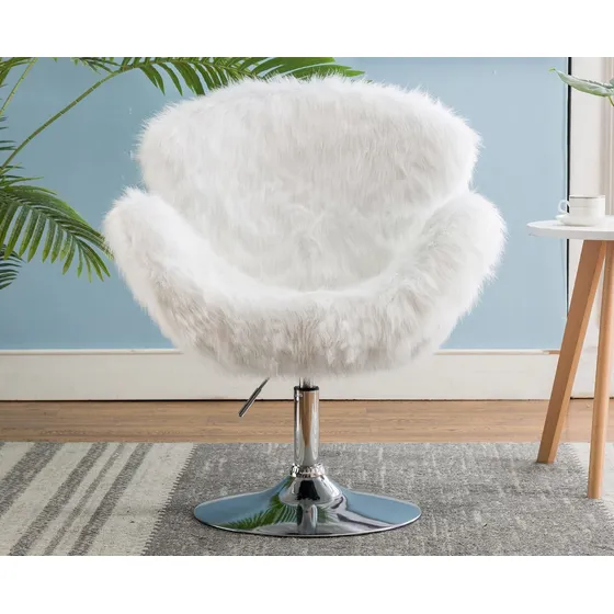 Kmax Silla Decorativa Sintetica Taburete Felpa Ajustable