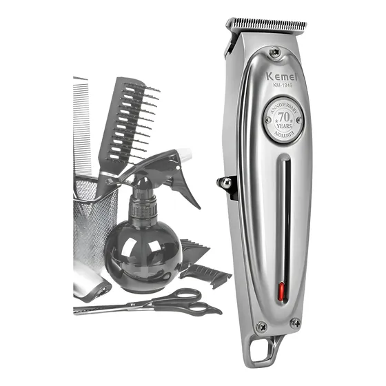 Máquina Km-1949 De Acabamento Sem Fio Profissional Kemei