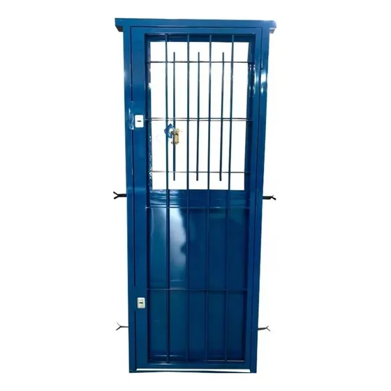 Puerta de chapa chapa gruesa Calibre 18 color azul acabado pintado 80cm x 200cm