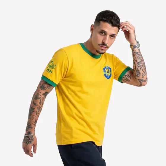 Camisa Retrô Brasil Pelé 1970 — Masculina