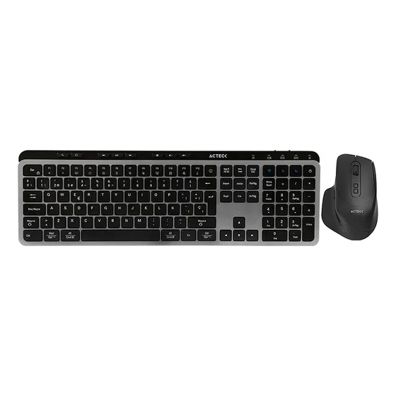 Kit Teclado Y Mouse Acteck Krea Mk755 Inalambrico Negro/gris