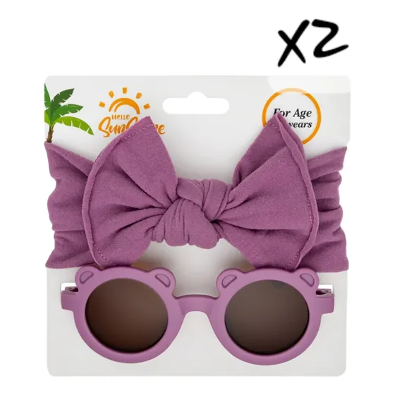 Dos Set De Lentes Con Bandana Para Niñas (×2)
