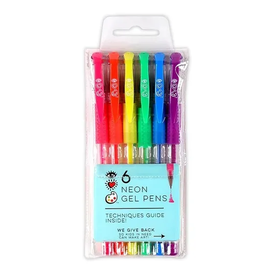 Bolígrafos De Gel Neon 6pk Para Niñas I Heart Art 