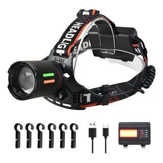 Faithluz Lampara De Minero Led Recargable Potentes 100000 Lumen Con Luz Trasera 7 Modos 8h-10h Duración Blanco