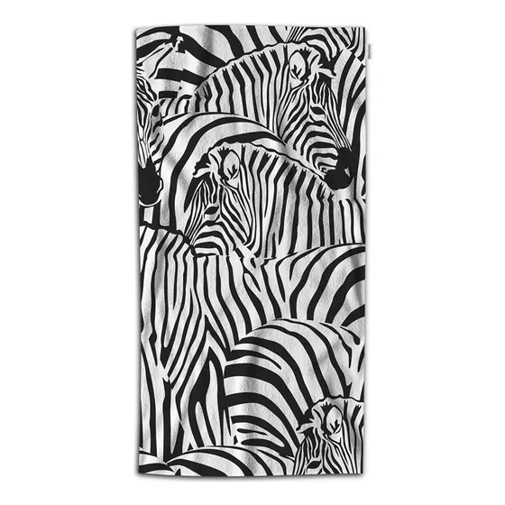 Moslion Zebra Toalla Mano 30  Largo X 15 W  Raya Blanca Piel