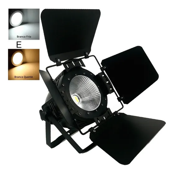 Led Cob 200w Branco Quente E Frio Dmx Com Bandoor Cob200 127/220V